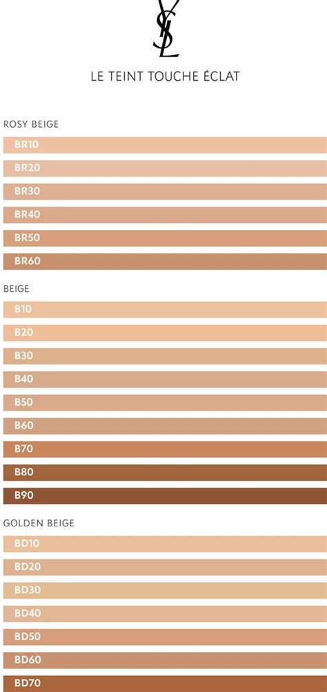 ysl foundation b40|ysl touche eclat shade chart.